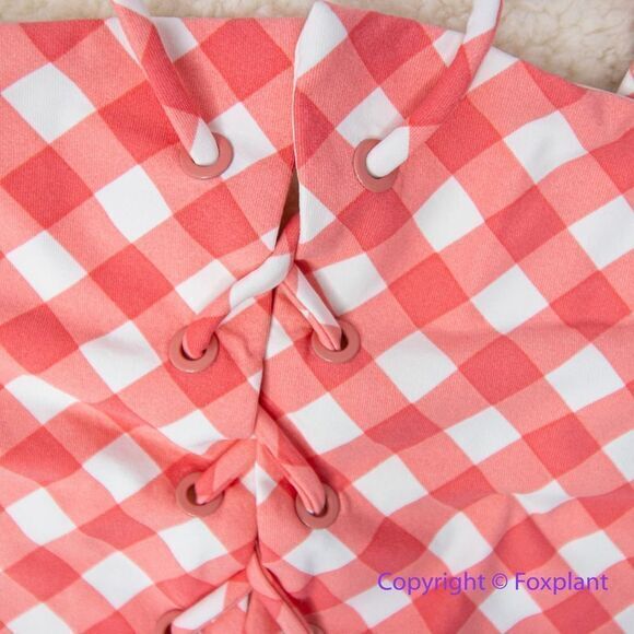 NEW Onia Raquel Barbiecore pink gingham check raquel one piece swimsuit, size M‎ - Picture 7 of 16